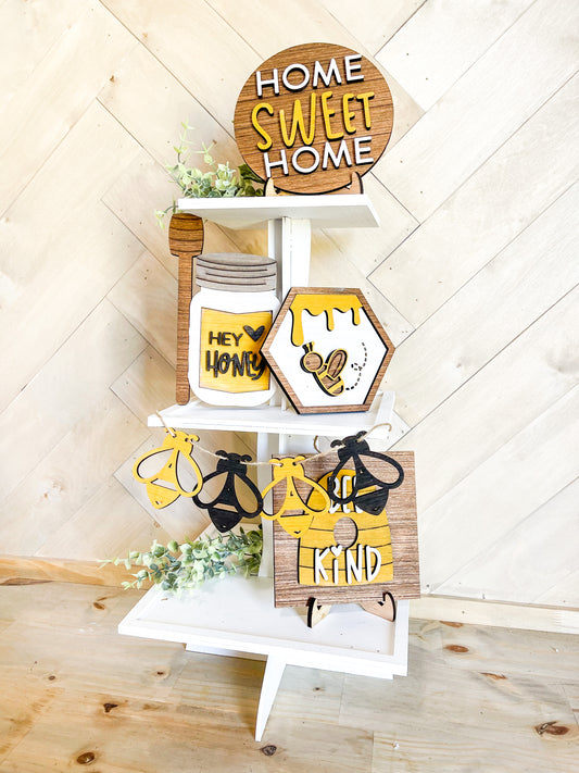 DIY honey bee Summer Seasonal Tiered Tray
