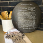 Your handwritten Recipe/Letter transferred to wood circle Sign