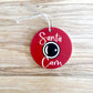 Santa Cam Circle acrylic Ornament; Holiday; Christmas; Gift