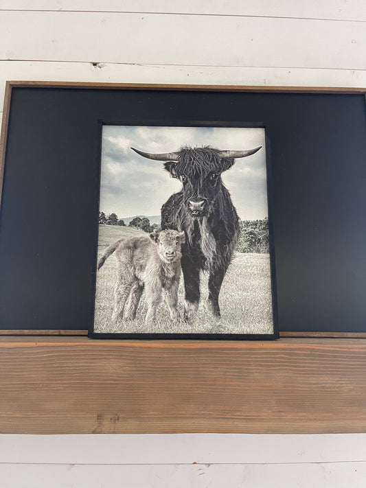 Maggie and Calf wood sign