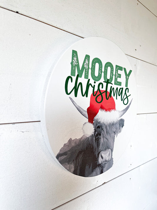 Mooey Christmas Wood Circle