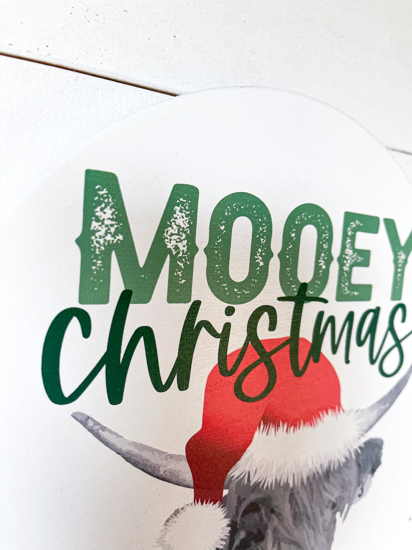 Mooey Christmas Wood Circle