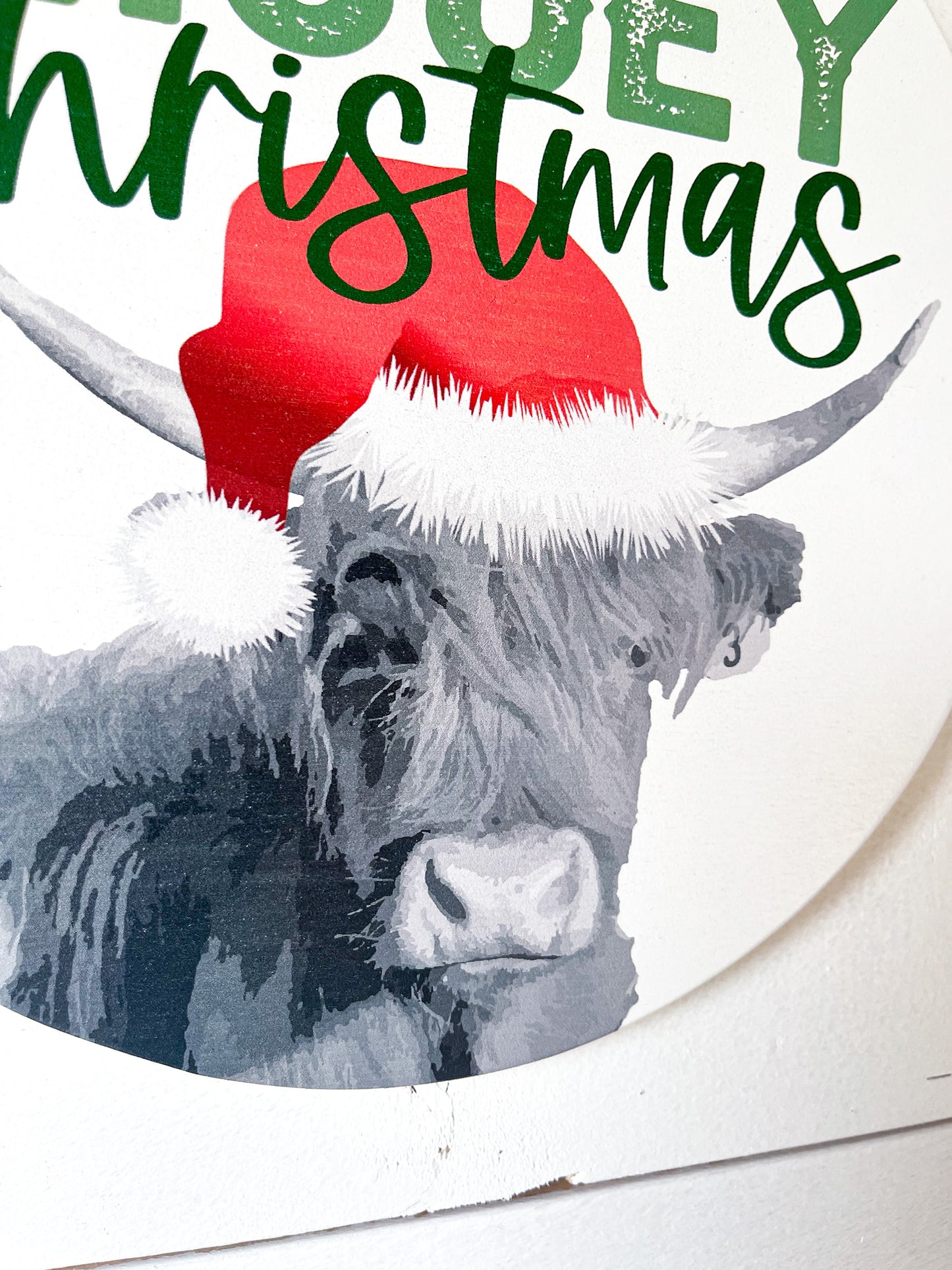 Mooey Christmas Wood Circle