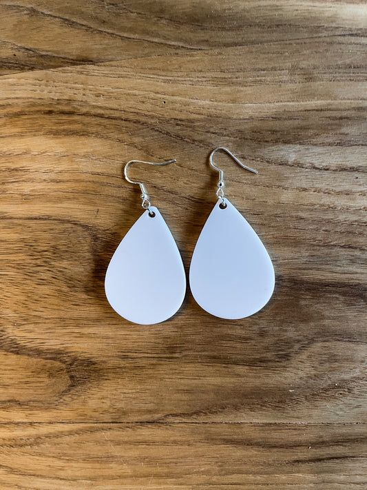 White Acrylic Teardrop Earring