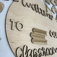 DIY Paint Kit, Welcome to our classroom seasonal change icon circle door hanging wood sign