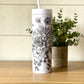 Botanical Flower Personalized Skinny Tumbler with Lid and Straw, 16 oz Matte Black Acrylic Tumbler Insulated Double Wall Plastic Reusable Cups