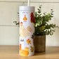Cute Chicken Personalized Skinny Tumbler with Lid and Straw, 16 oz Matte Black Acrylic Tumbler Insulated Double Wall Plastic Reusable Cups