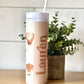 Fluffy Highland Cow Pattern Personalized Skinny Tumbler with Lid and Straw, 16 oz Matte Black Acrylic Tumbler Insulated Double Wall Plastic Reusable Cups