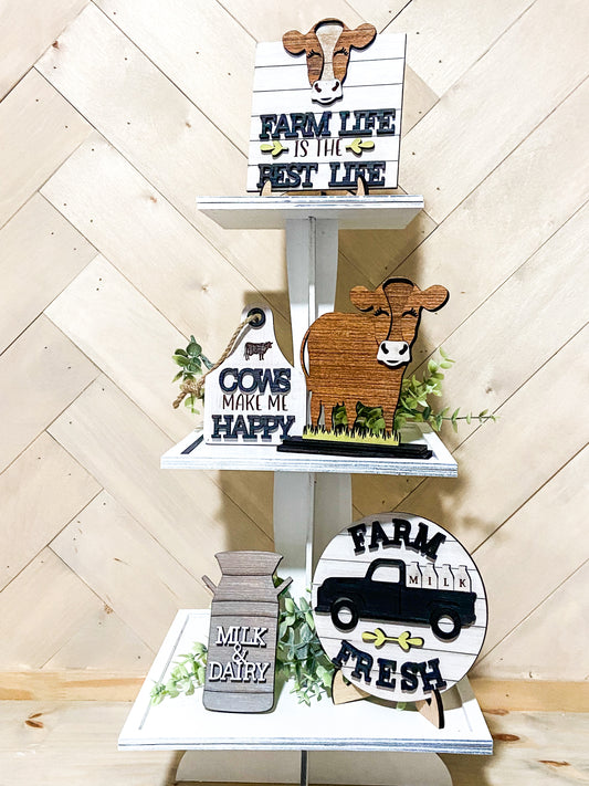 DIY Cows make me happy Seasonal Tiered Tray
