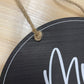 Black and Colorful Circle Teacher Name Sign; Round wood sign