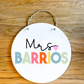 Colorful Circle Teacher Name Sign; heart Round sign