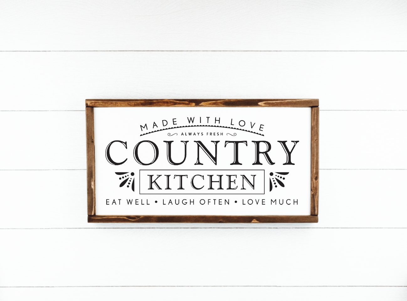 Country Kitchen Made with Love Farmhouse Wood Sign