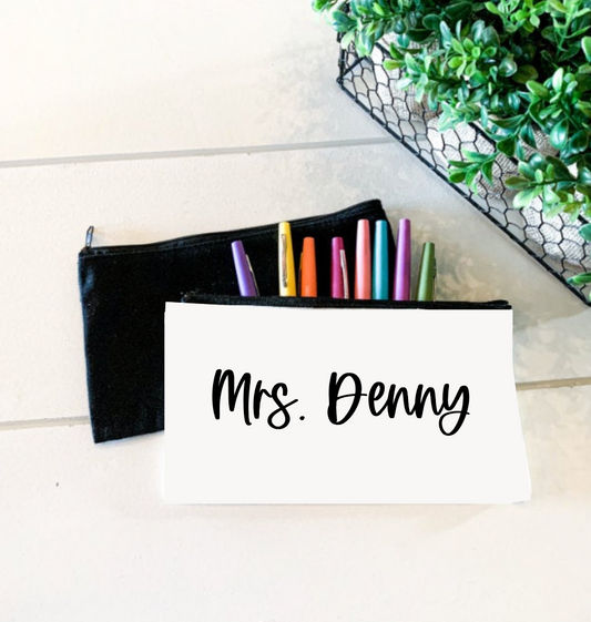 Your Custom Personalized Teacher Zipper Pouch; Pencil Bag;  # teacher tools; Makeup Bag; Essential Oil
