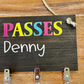 Black and Colorful Acrylic Classroom Hall Passes