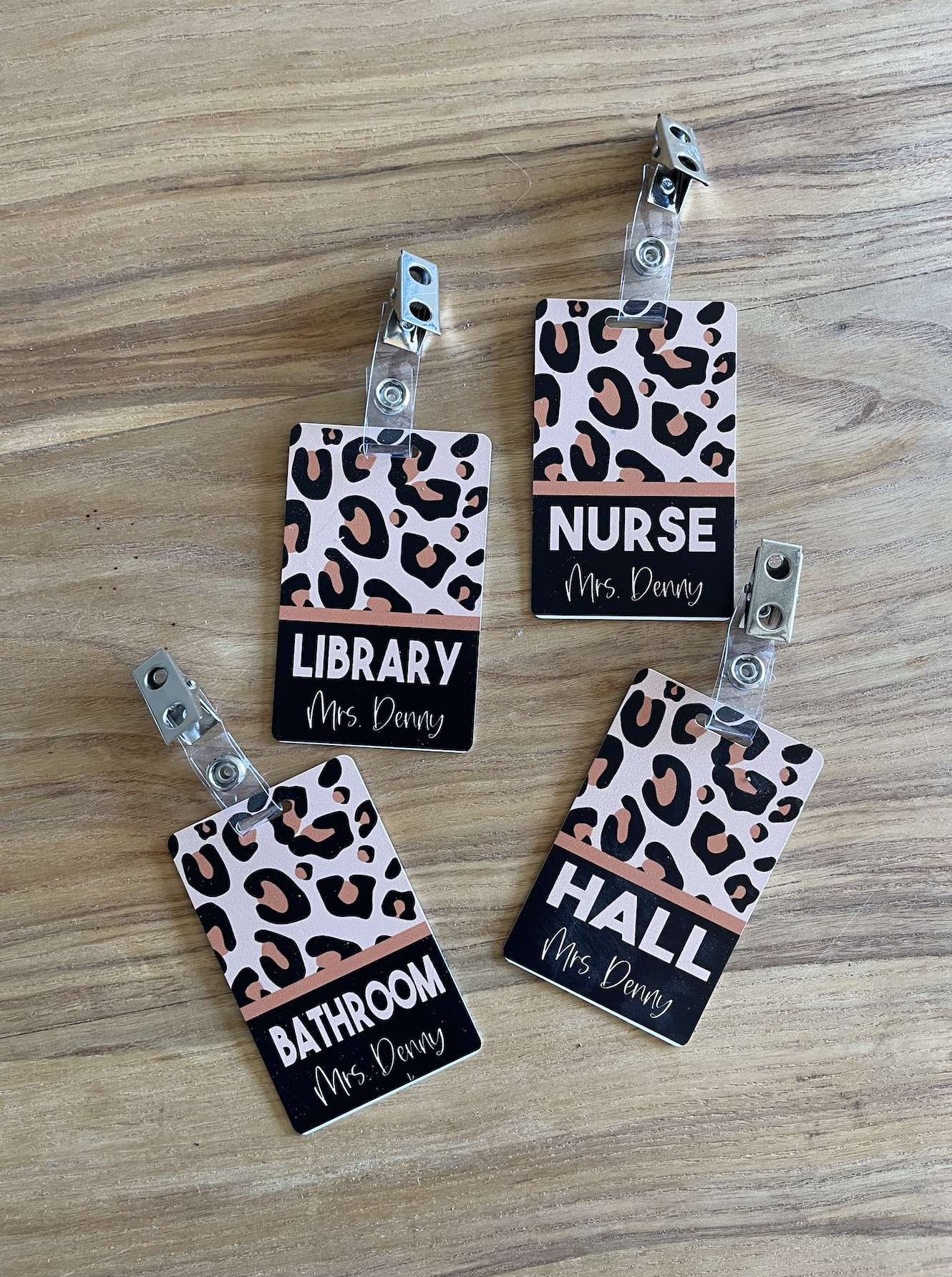 Leopard Acrylic Classroom Hall Passes