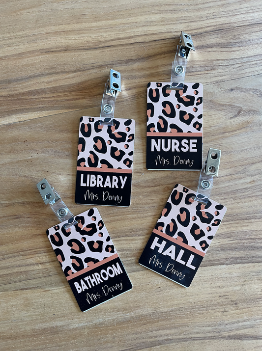 Leopard Acrylic Classroom Hall Passes