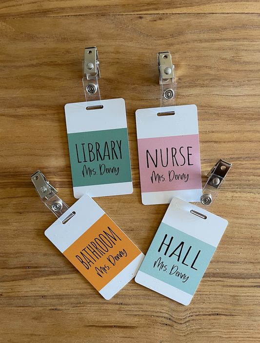 Color Block Acrylic Classroom Hall Passes