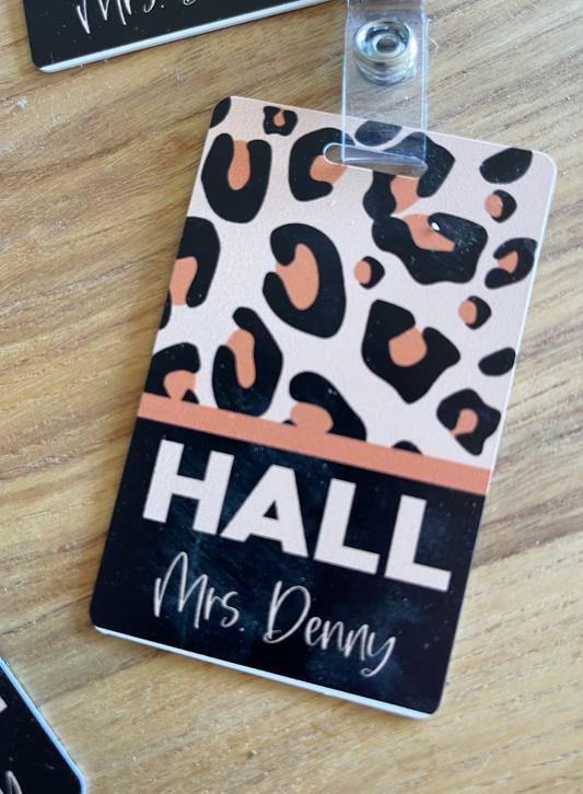 Leopard Acrylic Classroom Hall Passes