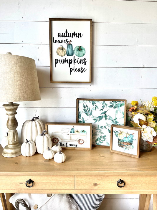 Watercolor Fall Collection Wood Sign