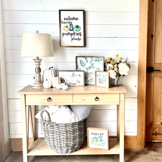 Watercolor Fall Collection Wood Sign