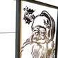 Traditional black and white santa claus christmas wood sign