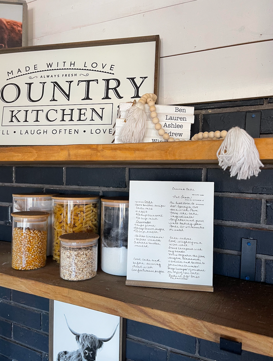 Your handwritten Recipe/Letter transferred to wood Sign
