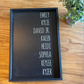 Listed Family Names on black background