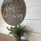 Teacher Wreath Leaves 3D Raised Letter wood circle sign