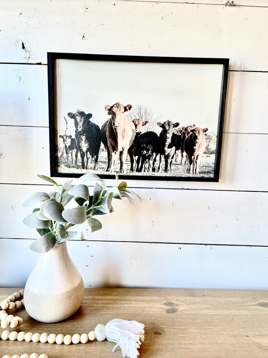 Black and Red Angus cows Calf Farm Animal wood sign Simply Country Ranch
