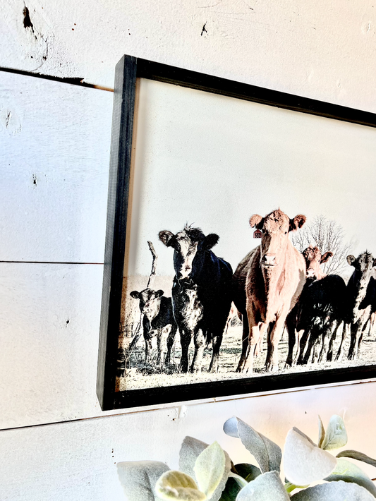 Black and Red Angus cows Calf Farm Animal wood sign Simply Country Ranch