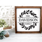 Monogram 4 Collection greenery leaves  family name  farmhouse new wood sign