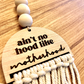 Mama Aint no hood like motherhood mothers day Car Charm Review Mirror wood sign Hanging Tag Bead Active
