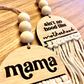 Mama Aint no hood like motherhood mothers day Car Charm Review Mirror wood sign Hanging Tag Bead Active