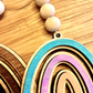 boho macrame rainbow tassle Car Charm Review Mirror wood sign Hanging Tag Bead Active