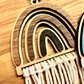 boho macrame rainbow tassle Car Charm Review Mirror wood sign Hanging Tag Bead Active