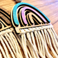 boho macrame rainbow tassle Car Charm Review Mirror wood sign Hanging Tag Bead Active
