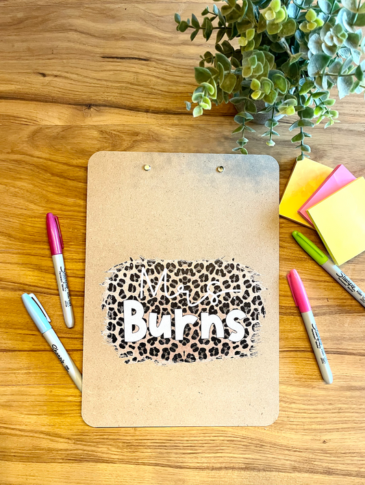 Leopard Custom Personalized Teacher Name Clipboards
