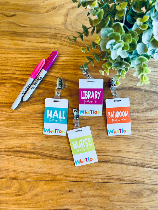 Colorful Bright Custom Acrylic Classroom Hall Passes