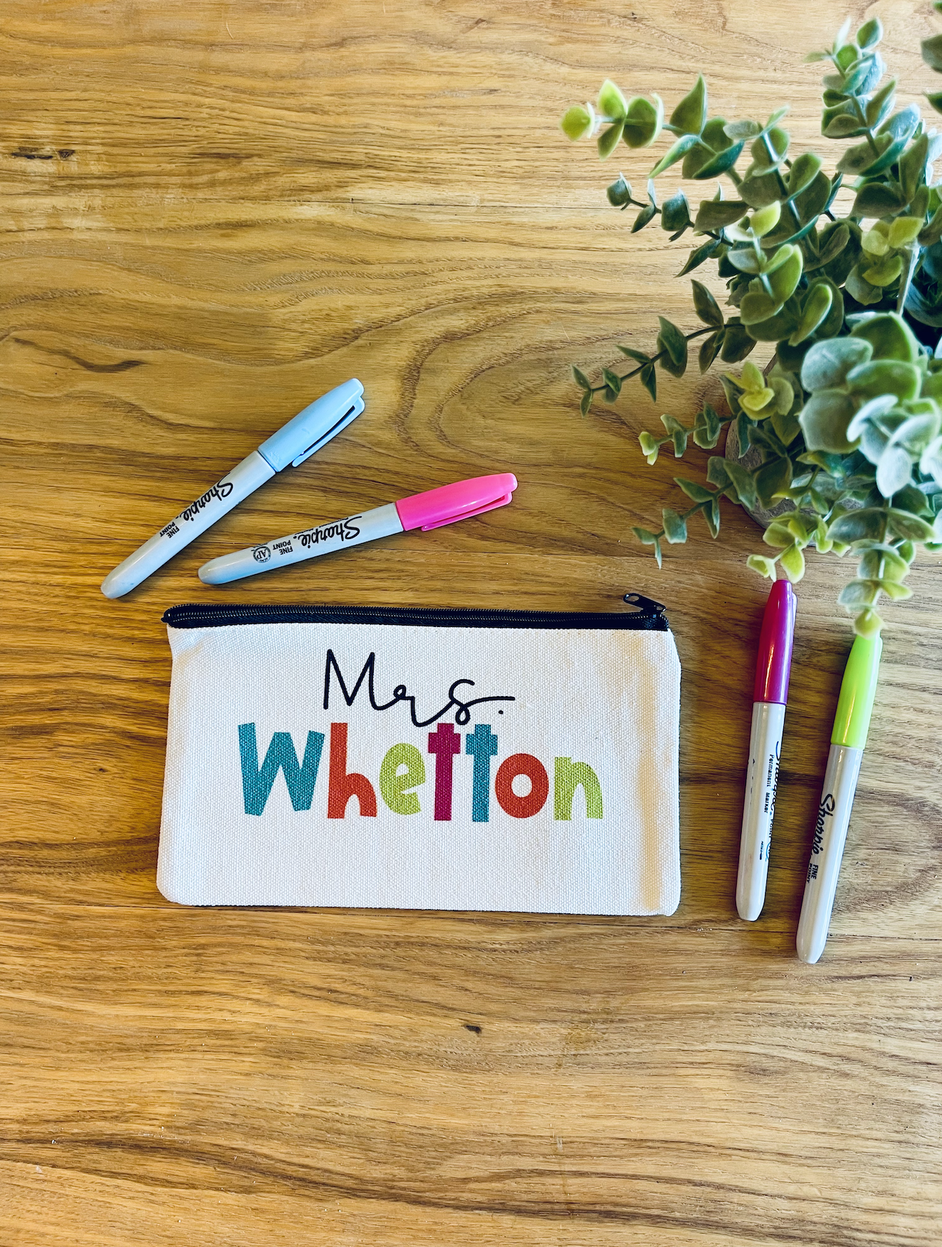 Personalized Bright and Colorful Teacher Appreciation Care Wood Sign Box