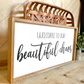 welcome to our beautiful chaos family wood sign farmhouse humor sign funny livingroom sign