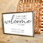 Every family has a story welcome to ours last name family farmhouse cursive family wood sign