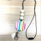 bright and bold colorful teacher Themed Personalized Custom Teacher Nurse Keychain Lanyard Farmhouse Bead Tassel