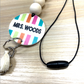 bright and bold colorful teacher Themed Personalized Custom Teacher Nurse Keychain Lanyard Farmhouse Bead Tassel