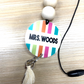 bright and bold colorful teacher Themed Personalized Custom Teacher Nurse Keychain Lanyard Farmhouse Bead Tassel