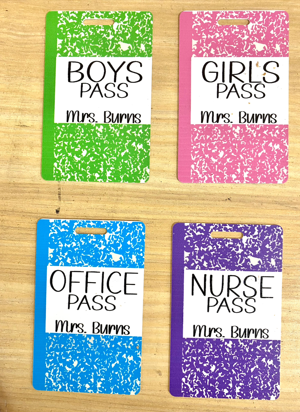 Acrylic Classroom Hall Passes
