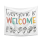 Everyone is welcome asl Printed Wall Tapestry
