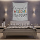 Everyone is welcome asl Printed Wall Tapestry
