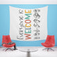 Everyone is welcome asl Printed Wall Tapestry