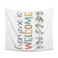 Everyone is welcome asl Printed Wall Tapestry