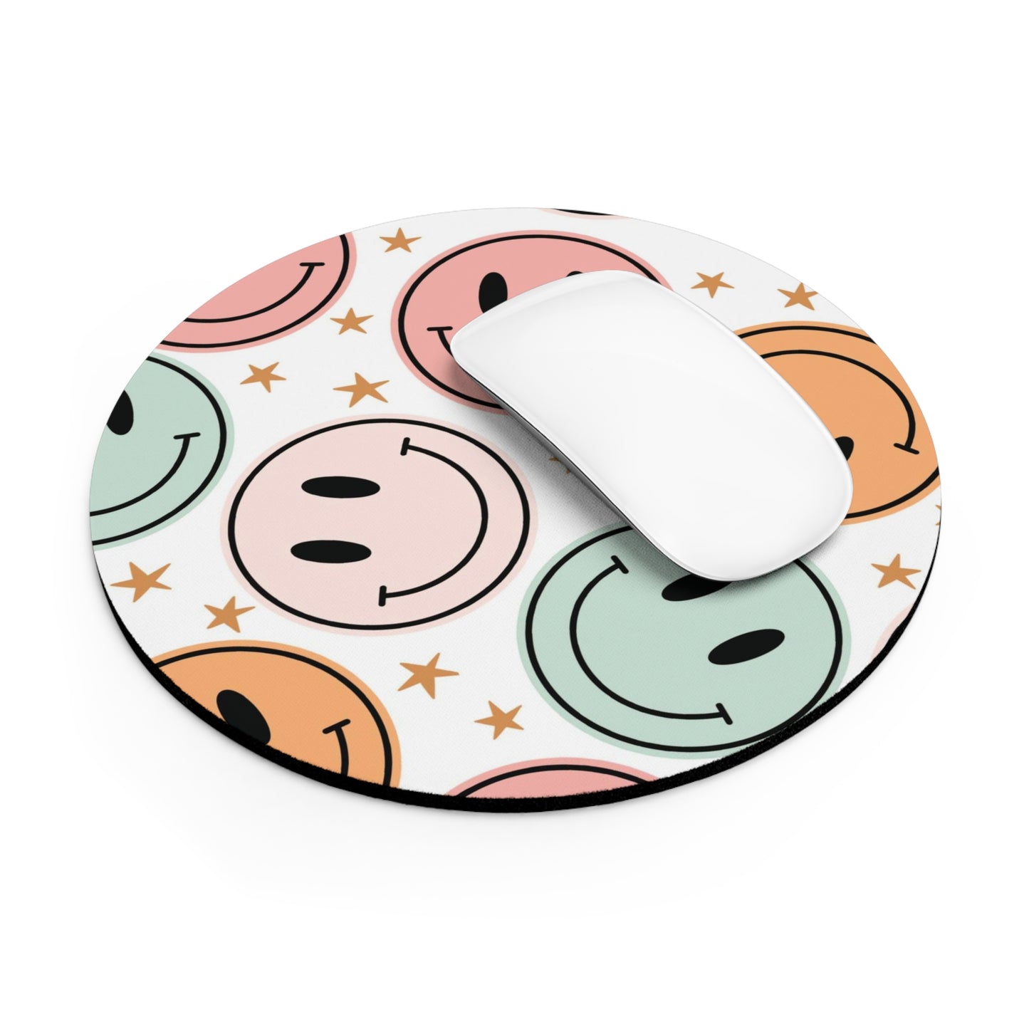 Retro smiley face with stars teacher Mouse Pad